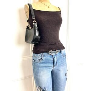 Sheer brown y2k leopard print cami with adjustable straps